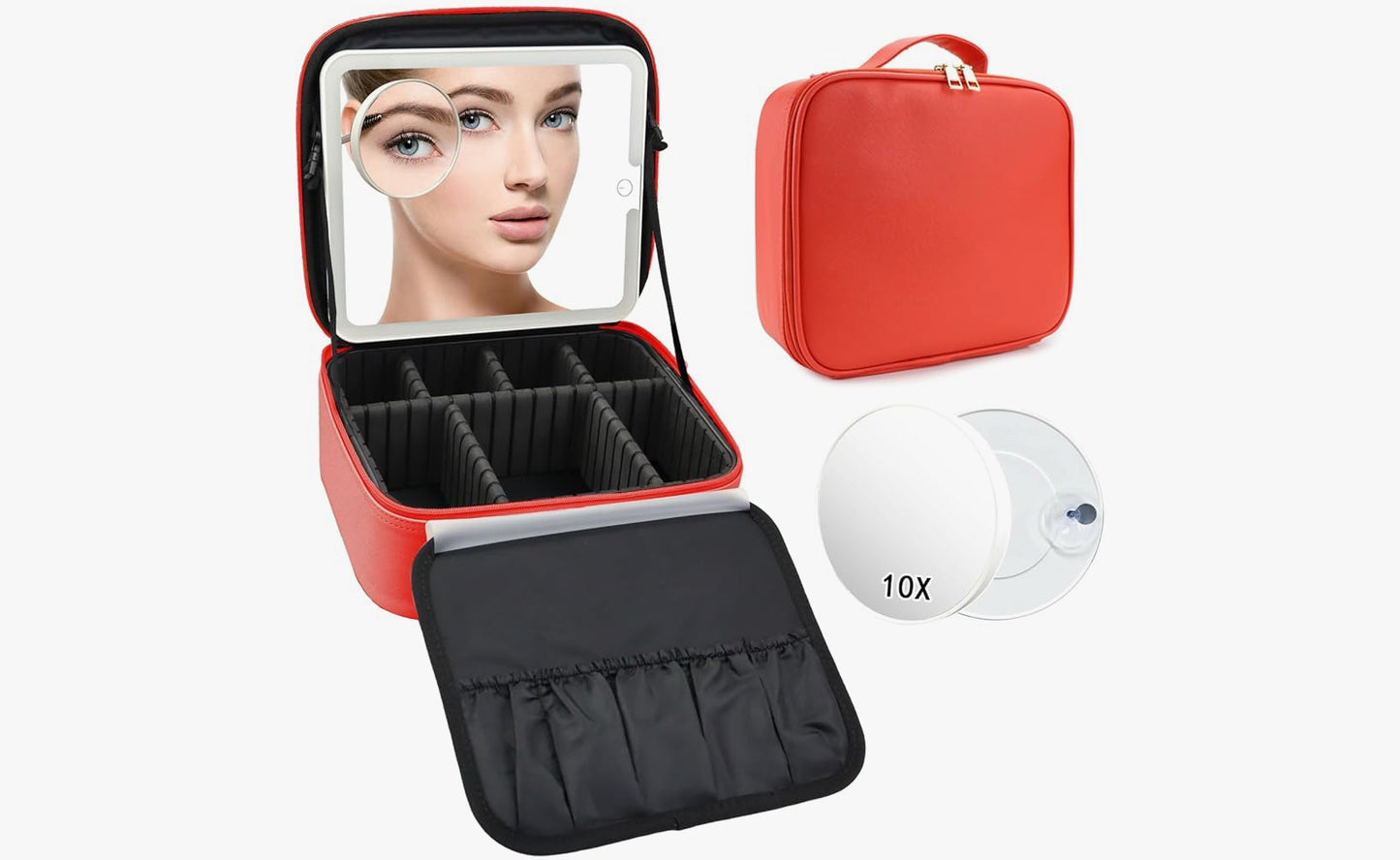 Large led make up case