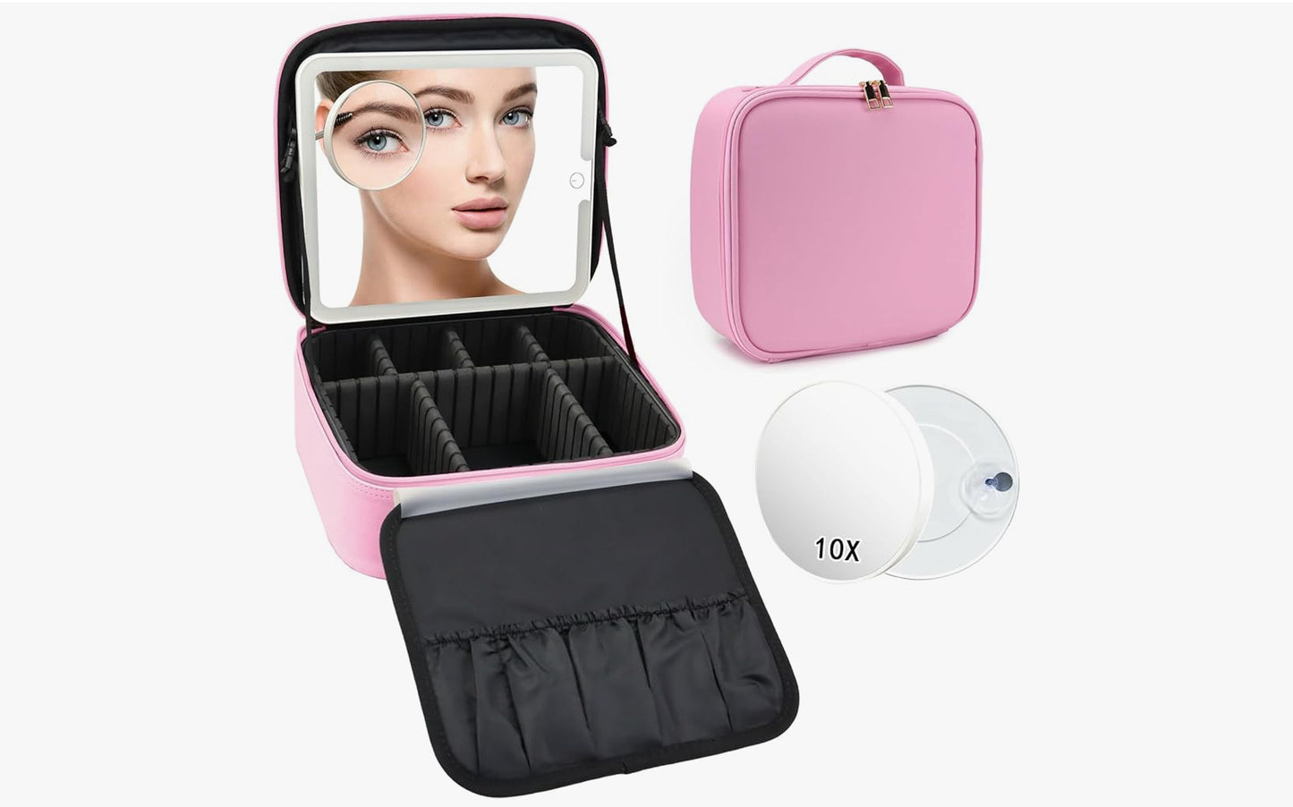 Large led make up case