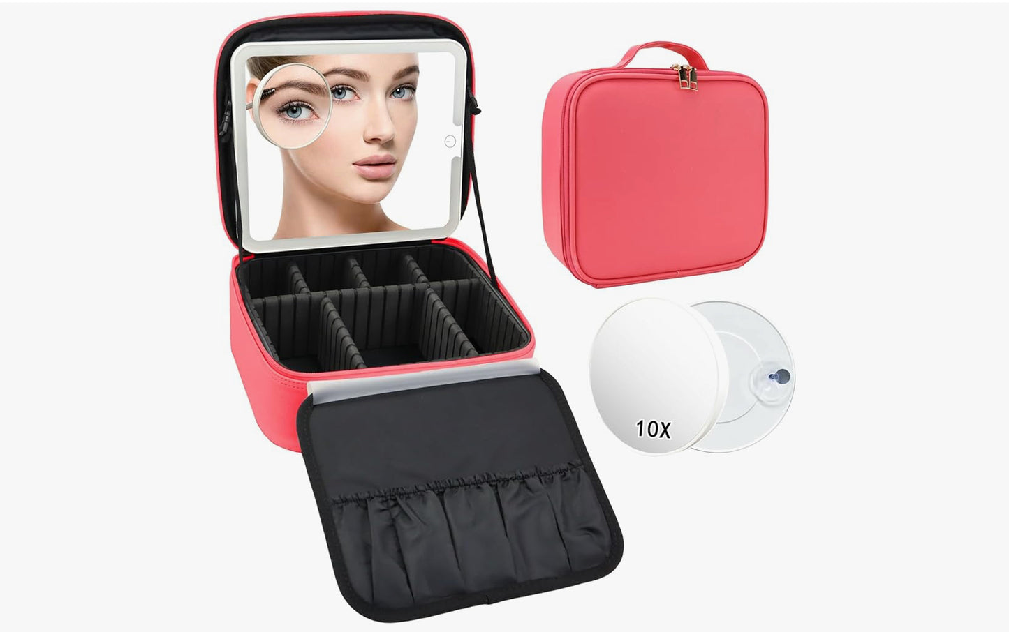 Large led make up case