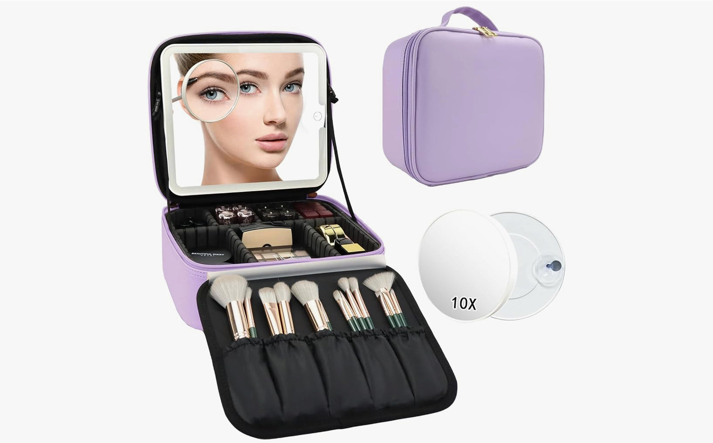 Large led make up case