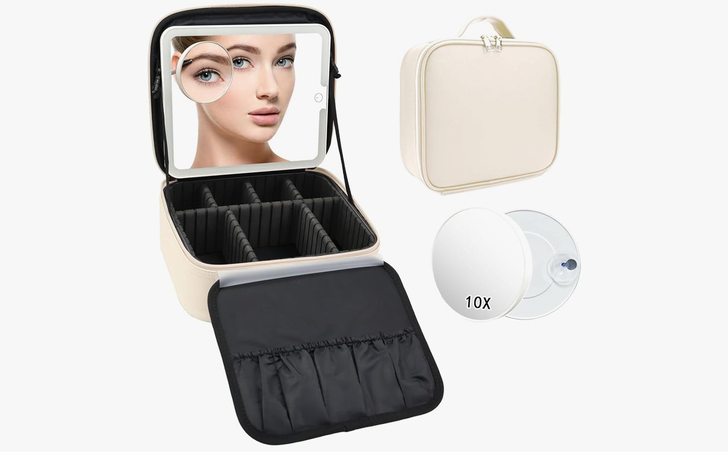 Large led make up case
