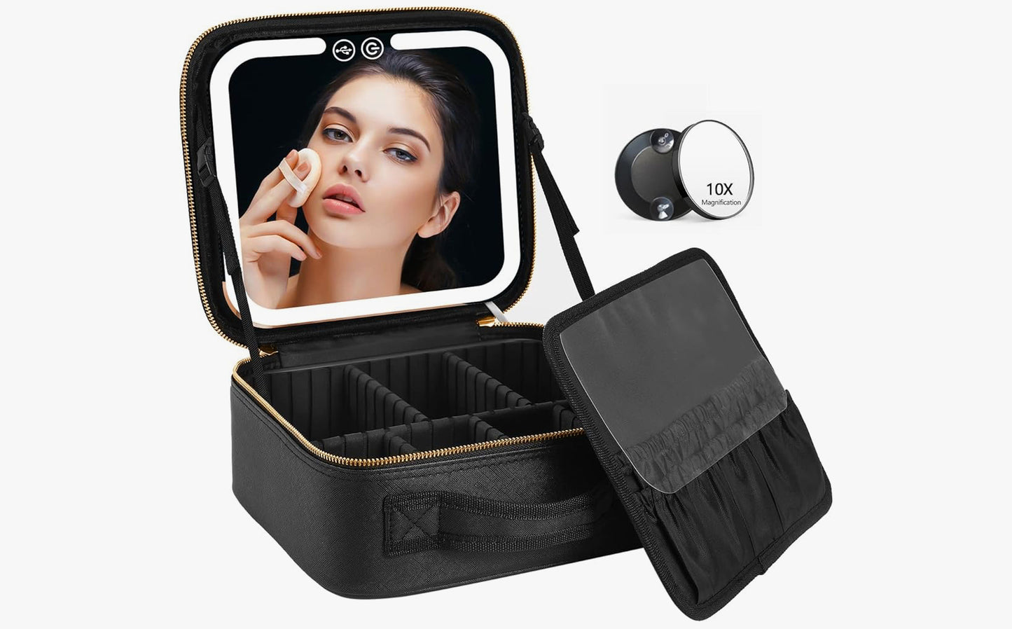 Large led make up case