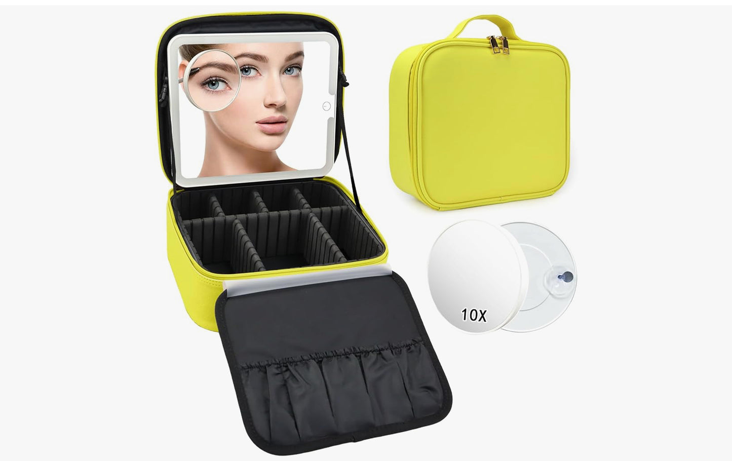 Large led make up case