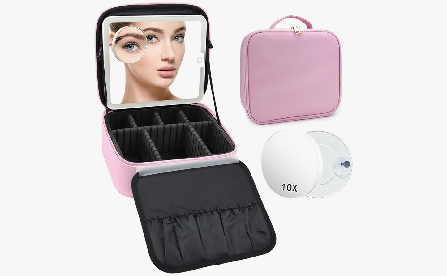 Large led make up case