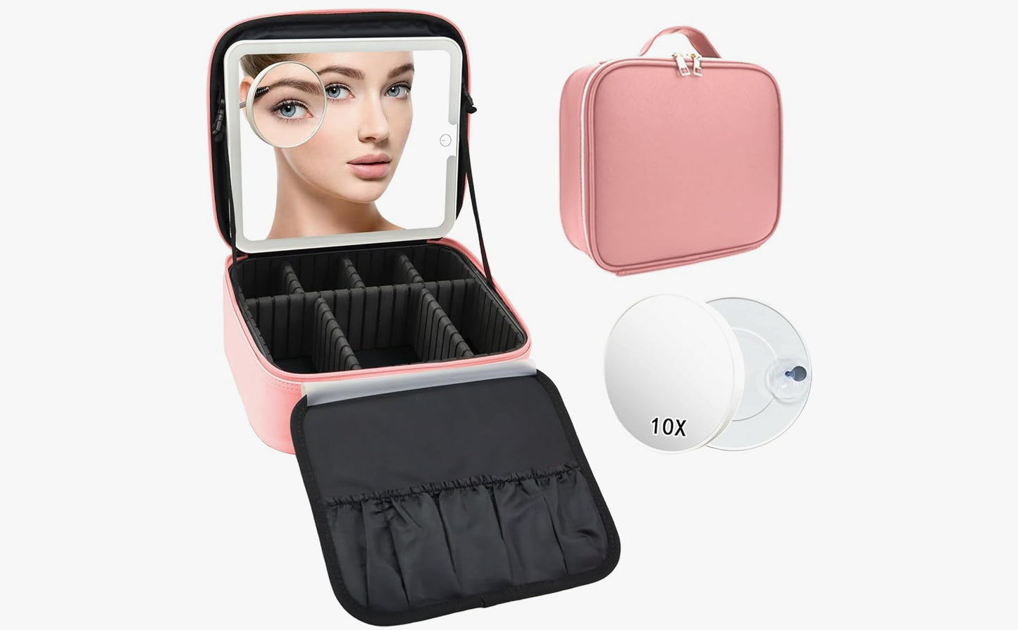 Large led make up case